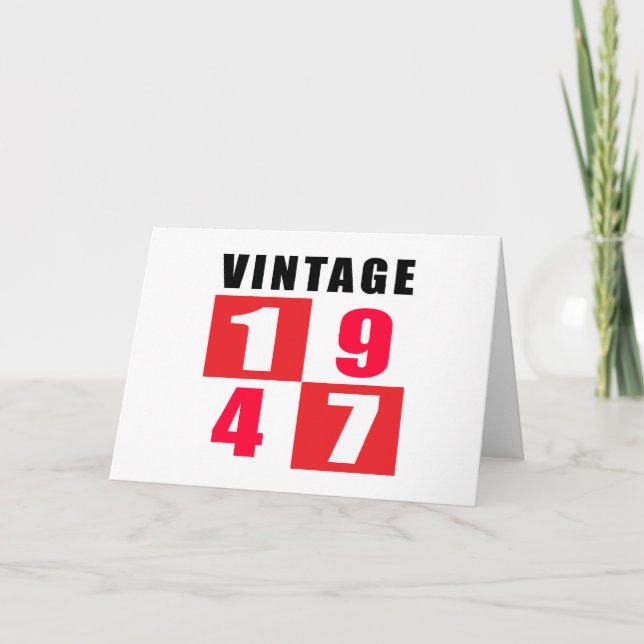 Cartão Vintage Birthday 1947 (Frente)