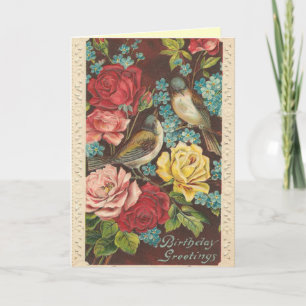 Cartão Vintage Birthday Card para uma garota