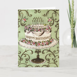 Cartão Vintage Birthday Greeting Card