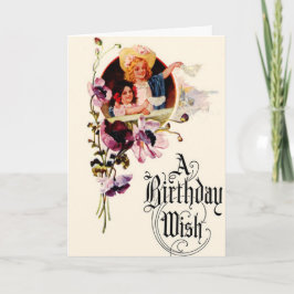 Cartão Vintage Birthday Wish Card