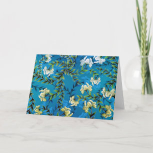 Cartão Vintage Blue Floral Pattern Illustration