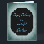 Cartão Vintage blue stars Birthday Brother<br><div class="desc">Cartão de Saudação do Irmão design de Feliz Aniversário da na moda e Chic.</div>