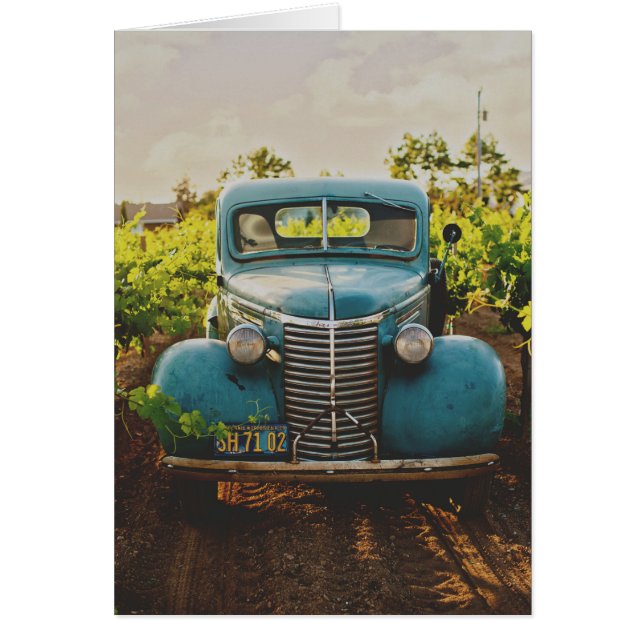 Cartão Vintage Blue Truck (Frente)