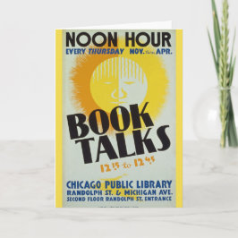 Cartão Vintage "Book Talks" Greeting Card