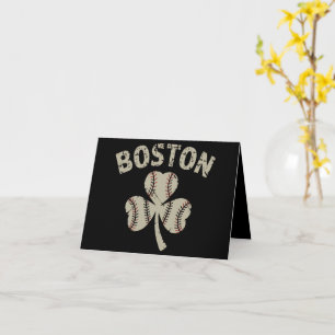 Cartão Vintage Boston Dia de São Patrício Trevo Irlandês