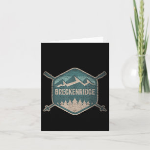 Cartão Vintage Breckenridge Lembrança de Esqui Retro Brec