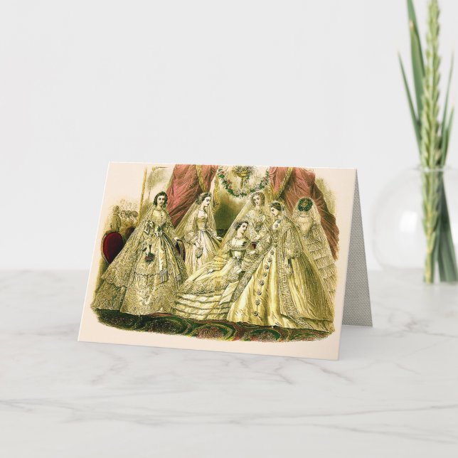 Cartão Vintage Bridal Brides Antique White Wedding (Frente)