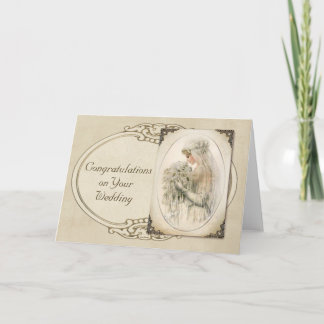 Cartão Vintage Bride Wedding Congratulations