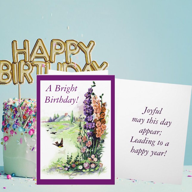 Cartão Vintage Bright Birthday (Vintage Bright Birthday Card)