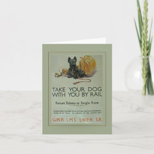 Cartão Vintage British Rail Scottie Note Card