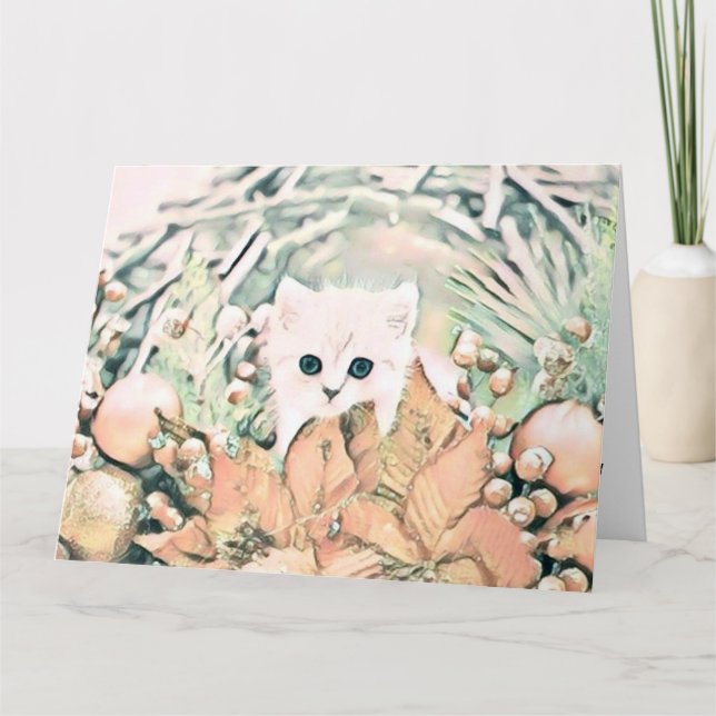 Cartão Vintage Cachorro de Natal Cachorro (Frente)