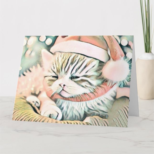 Cartão Vintage Cachorro de Natal Cachorro (Frente)