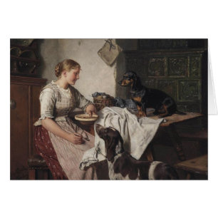 Cartão Vintage - cães do Dachshund & do ponteiro,