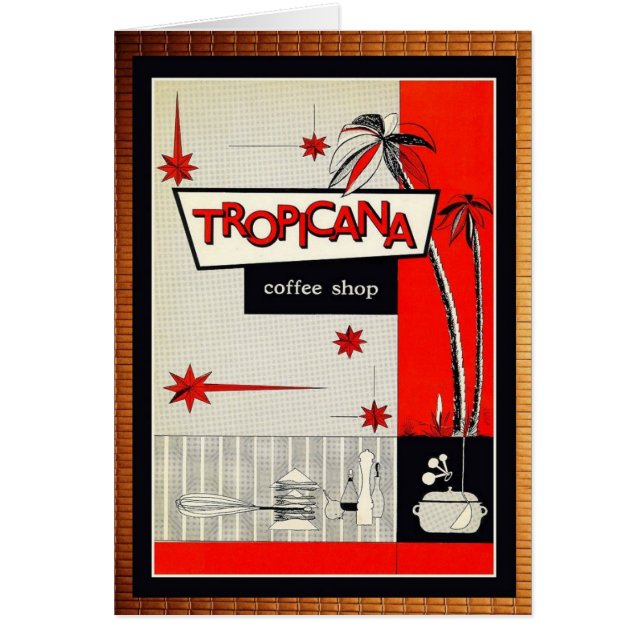 Cartão Vintage café compre kitsch! (Frente)