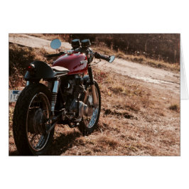 Cartão Vintage Café Racer no Campo de Cranberry