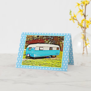 Cartão Vintage Camper Hello Frieting Card