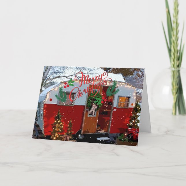 Cartão Vintage Camper Natal (Frente)