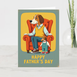 Cartão Vintage Canine Fathers Day Card