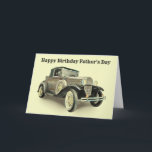 Cartão Vintage Car Edit Text Father Day Birthday Greeting<br><div class="desc">Any Vintage Car Lover will love this one! Change the text to suit your occasion.</div>