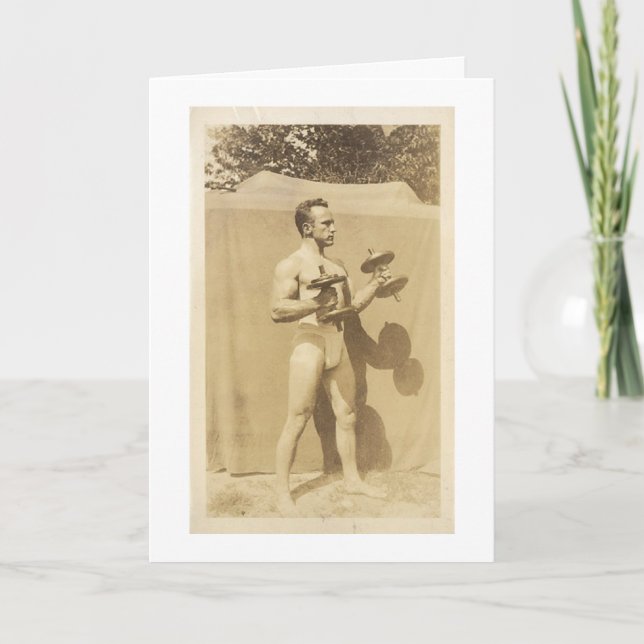 Cartão Vintage - Caras Com Músculos, (Frente)