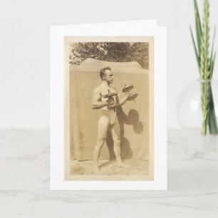 Cartão Vintage - Caras Com Músculos,