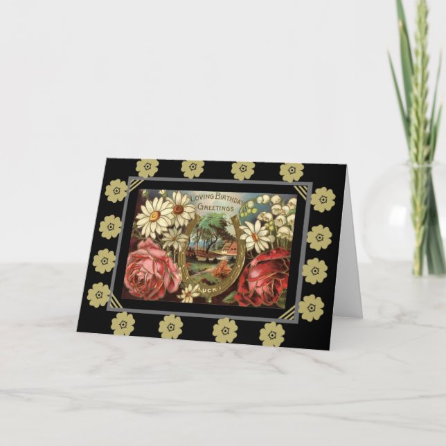 Cartão Vintage Card Birthday (Frente)