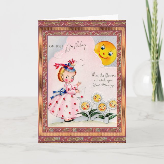 Cartão Vintage Card Birthday (Frente)
