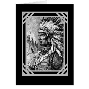 Cartão Vintage Card Native American