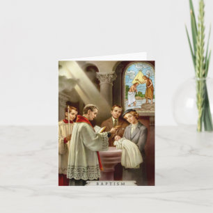 Cartão Vintage Catholic Baptism Greeting Card