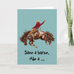 Cartão Vintage cavalga cavalo cowboy