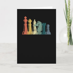 Cartão Vintage Chess Tee Retro Chess Design - Xadrez
