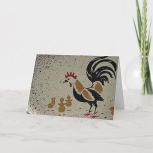 Cartão Vintage Chickens