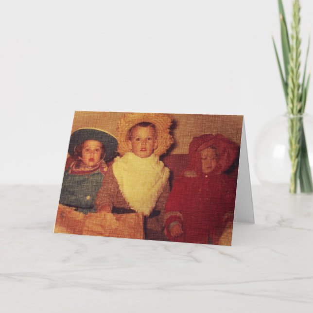 Cartão Vintage Children in Costume, Halloween (Frente)