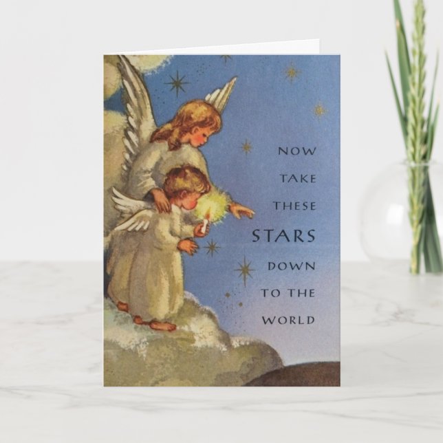 Cartão Vintage - Christmas Stars in the Sky, (Frente)