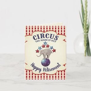 Cartão Vintage Circus Elephant Funny Retirement