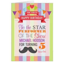 Cartão Vintage Circus Poster Infantil