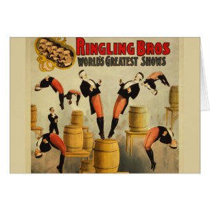 Cartão Vintage Circus Sideshow Poster