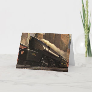 Cartão Vintage City, T1 Comboio Duplex em Caminhos de Fer