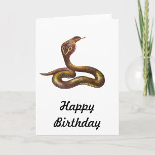 Cartão Vintage Cobra Snake Illustration