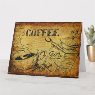 Cartão Vintage Coffee Cup Velha Moda