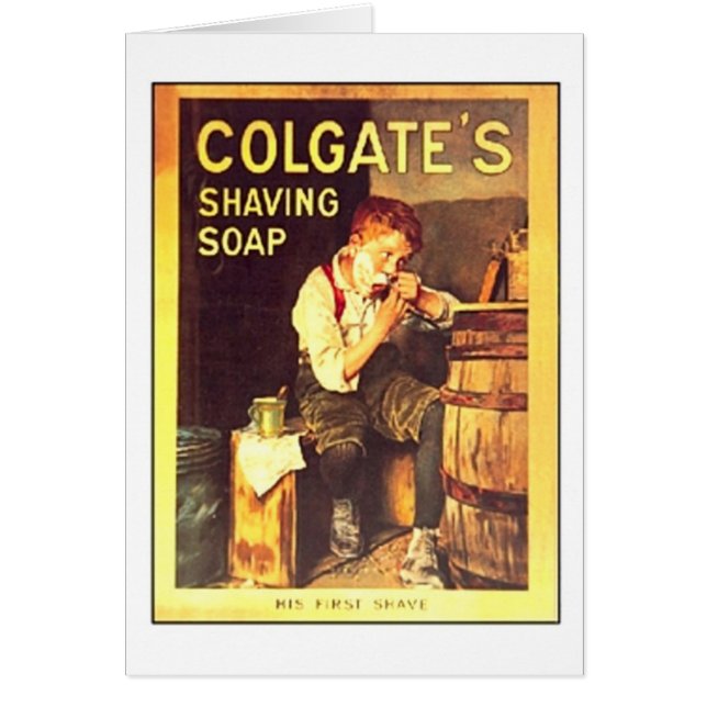 Cartão Vintage Colgate Saving Soap Boy (Frente)