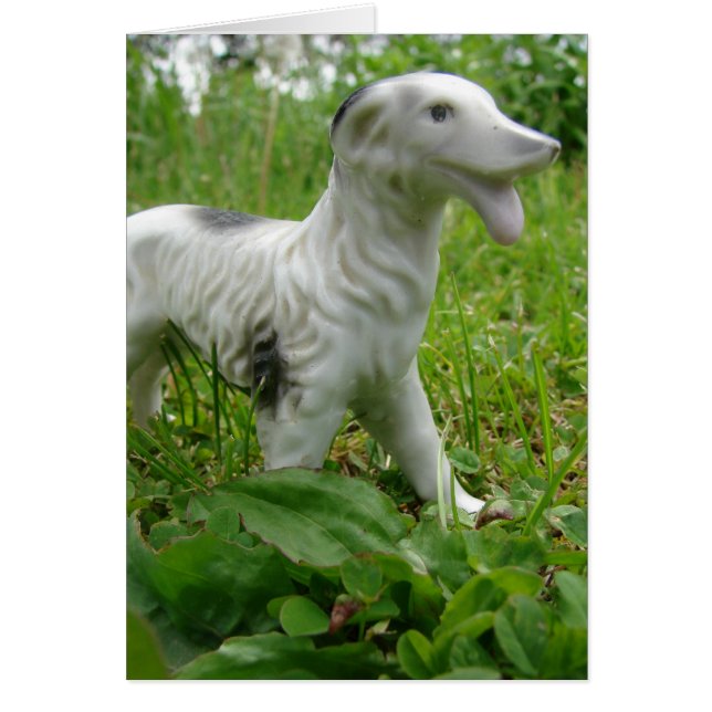 Cartão Vintage Collie Figurine All Occasion (Frente)