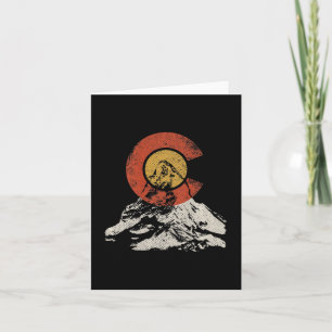 Cartão Vintage Colorado Flag Mountain Sunset Outdoor Hiki