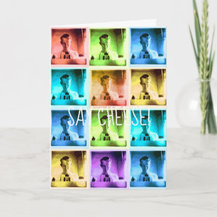 CARTÃO VINTAGE COLORFUL CÂMERA CARA DIZ VINTAGEM QUEIJO