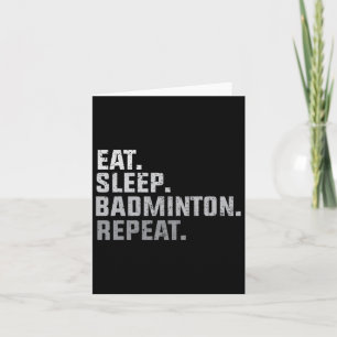 Cartão Vintage Comer Sleep Badminton - Badminton Fan Gift