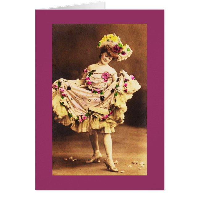 Cartão Vintage Costumed Dancer (Frente)