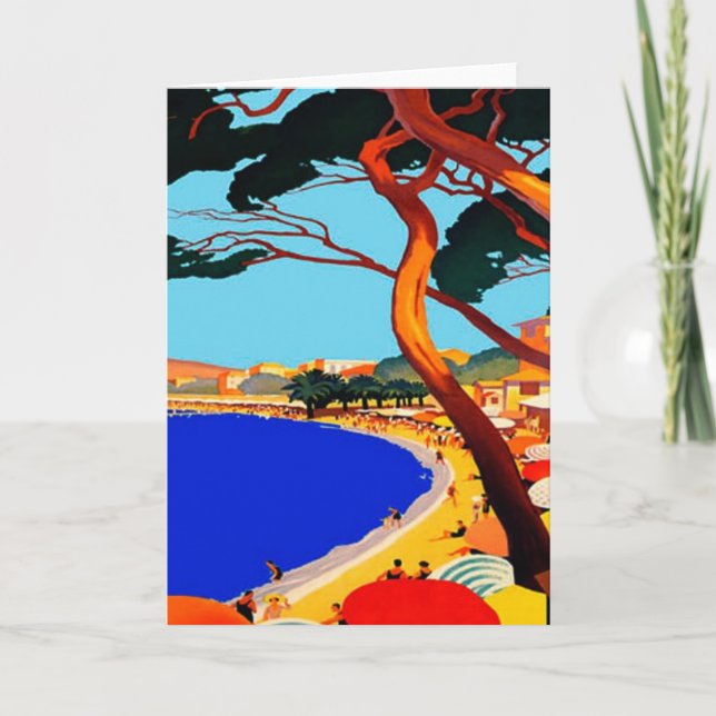 Cartão Vintage Cote D'Azur French Viagem (Frente)