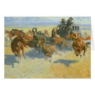 Cartão Vintage Cowboy, Downing the Nigh Leader, Remington