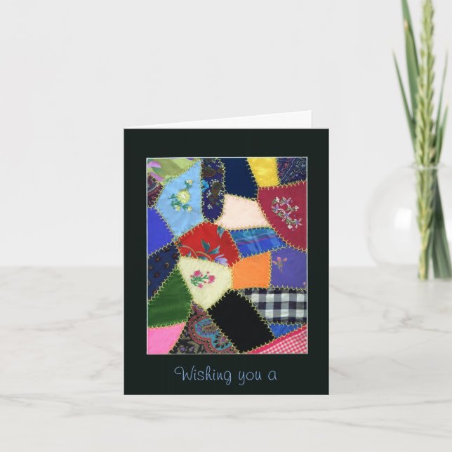 Cartão Vintage Crazy Quilt Notecard - Customized (Frente)