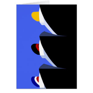 Cartão Vintage Cruise Ship Art Deco Poster